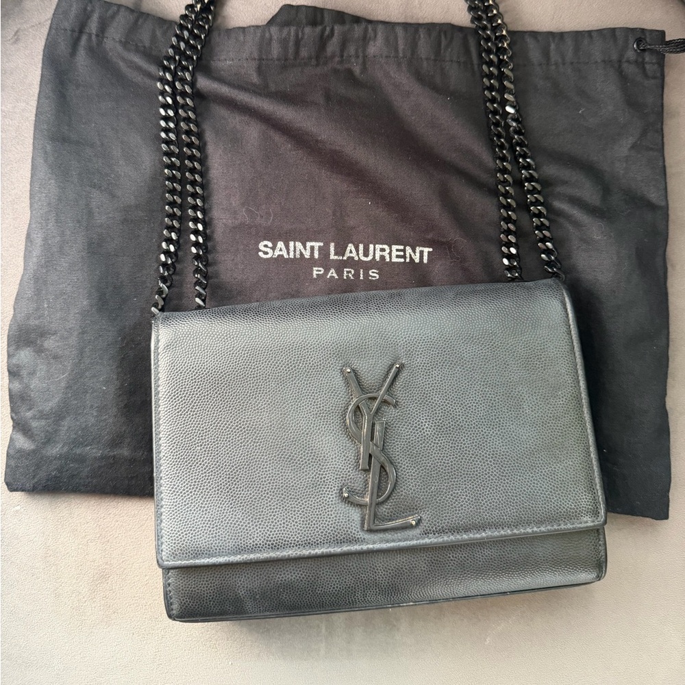 Saint Laurent Kate black grained leather small crossbody bag - Picture 11 of 16